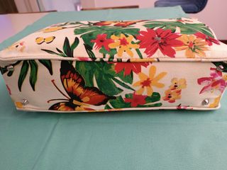 Borsa donna Canvas Butterflies e fiori
