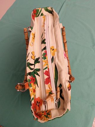 Borsa donna Canvas Butterflies e fiori