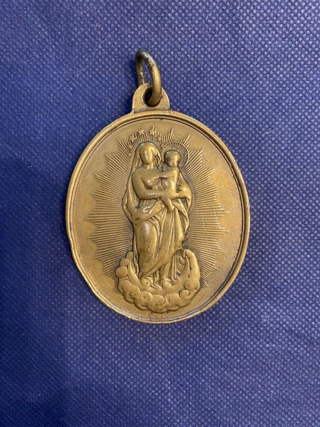 Medaglia Religiosa Bronzo Antica