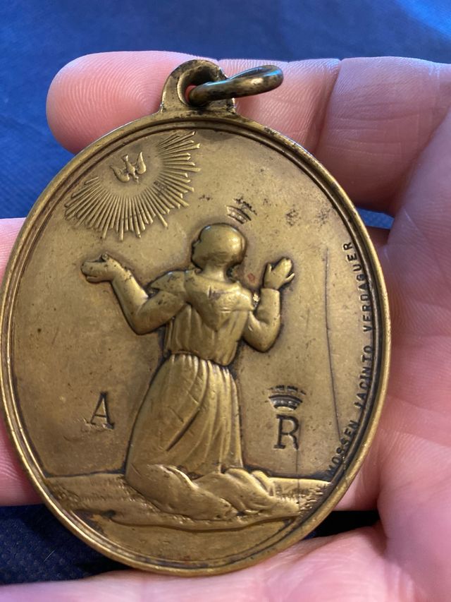 Medaglia Religiosa Bronzo Antica