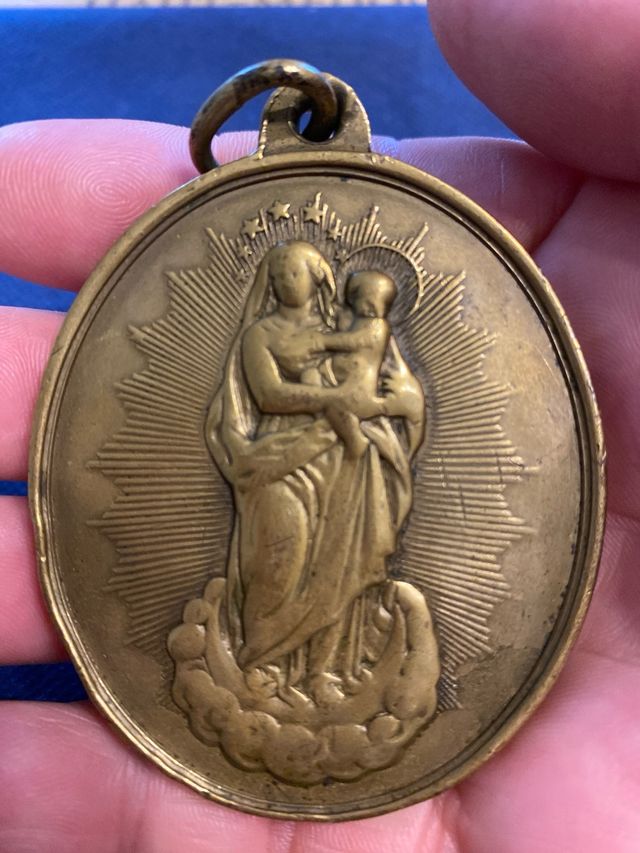 Medaglia Religiosa Bronzo Antica