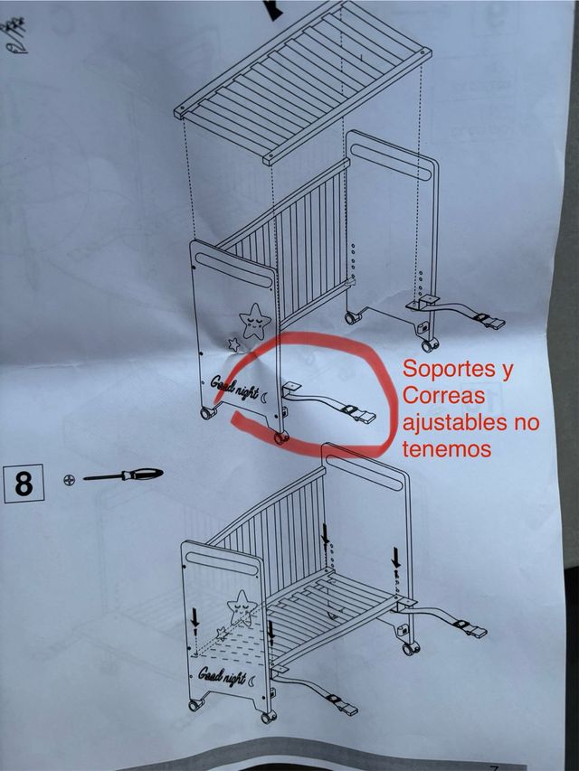 CUNA MICUNA NORDIKA 120x60x96 con colchón, sabanas