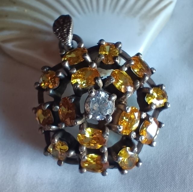 Pendente argento citrini