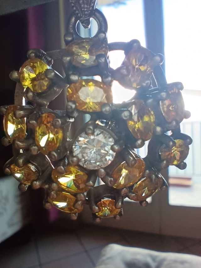 Pendente argento citrini