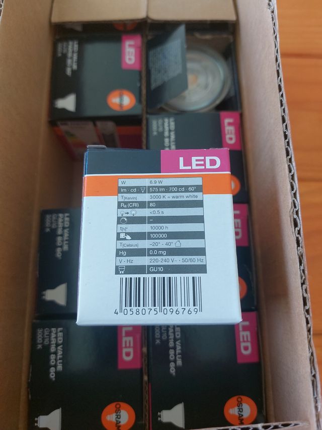 10x LED Osram GU10 3000K - lámparas