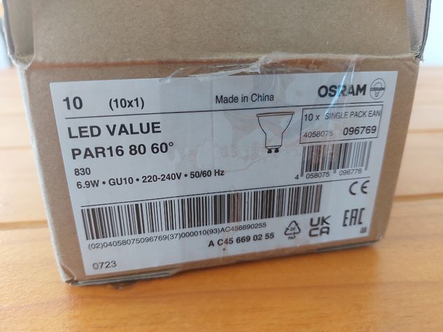 10x LED Osram GU10 3000K - lámparas