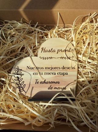 Regalo despedida madera