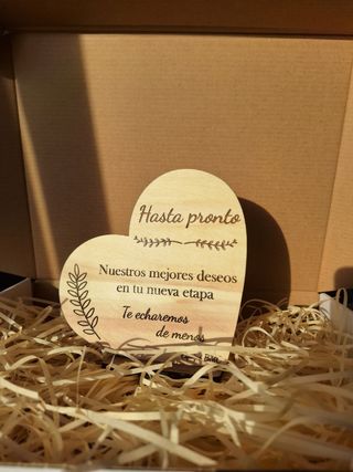 Regalo despedida madera