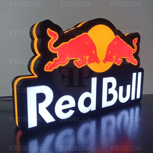 RedBull com LED RGB! Caixa de luz! Decor