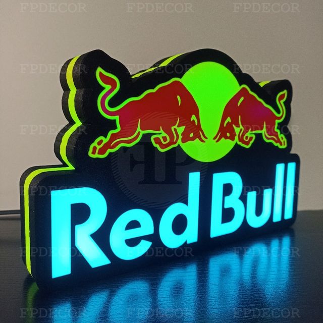 RedBull com LED RGB! Caixa de luz! Decor