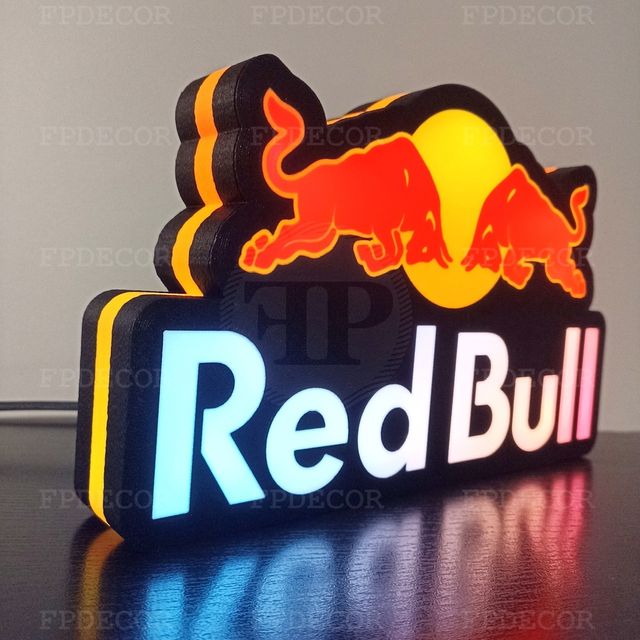 RedBull com LED RGB! Caixa de luz! Decor