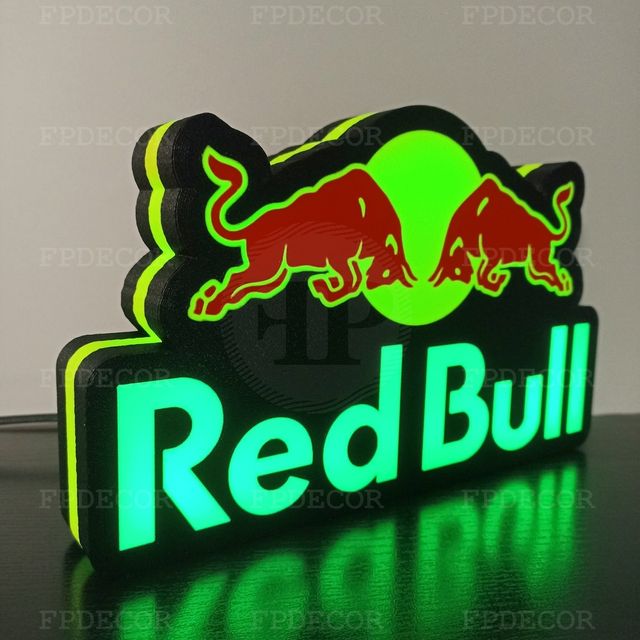 RedBull com LED RGB! Caixa de luz! Decor