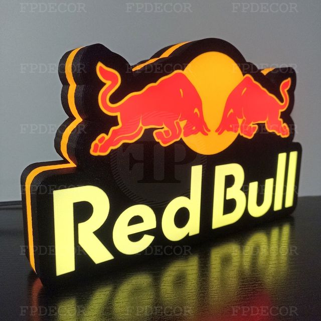 RedBull com LED RGB! Caixa de luz! Decor