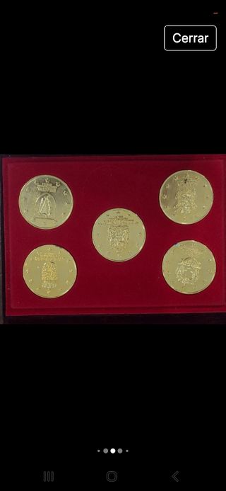 5 Monedas Conmemorativas en estuche