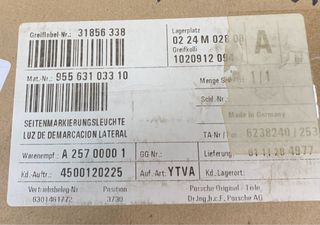 LUZ INTERMITENTE LATERAL IZQUIERDO PORSCHE CAYENNE
