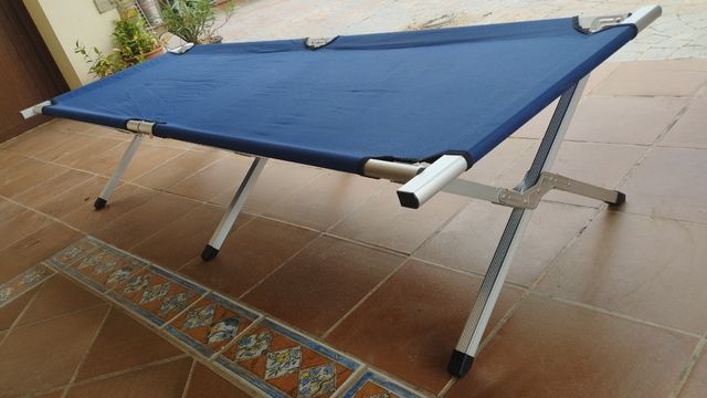 Tumbonas plegables azul y tela dura