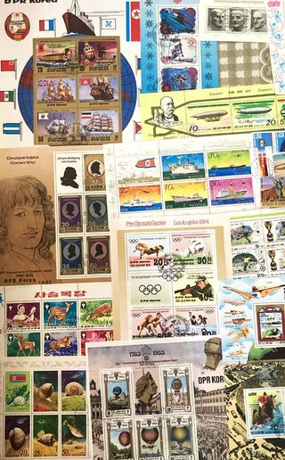 set lotto bolli foglietti 800 francobolli diversi