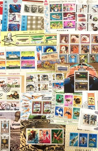 set lotto bolli foglietti 800 francobolli diversi