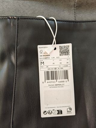 Minifalda tablas efecto piel MANGO