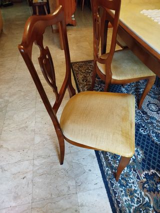 Tavolo marmo 6 sedie stile anni '70