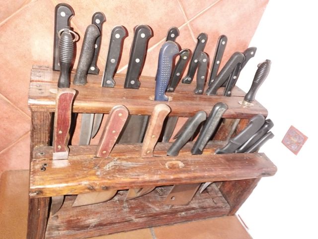 Juego cuchillos cocina madera + soporte