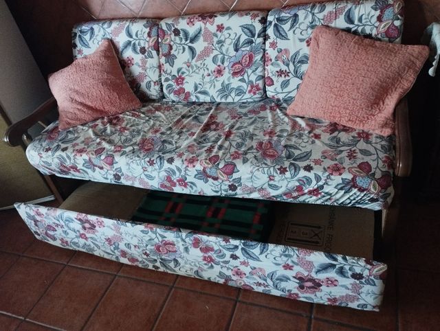 Sofá rústico 3 plazas - Cama bajera