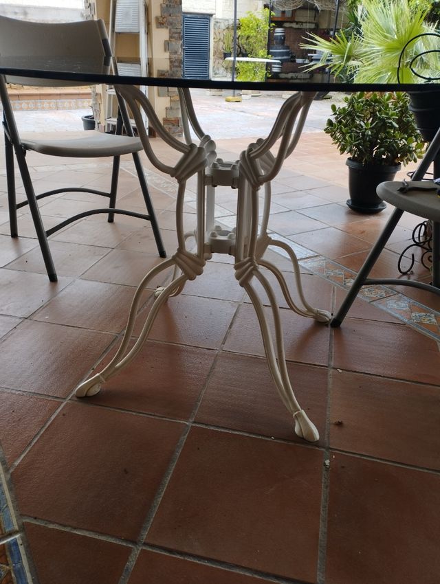 Mesa cristal redonda exterior patio