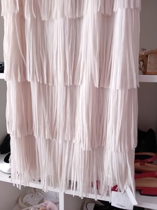 Falda beige flecos - Regalo prenda