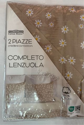 Completo Lenzuola Matrimoniale Katrine Beige