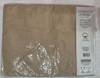 Completo Lenzuola Matrimoniale Katrine Beige