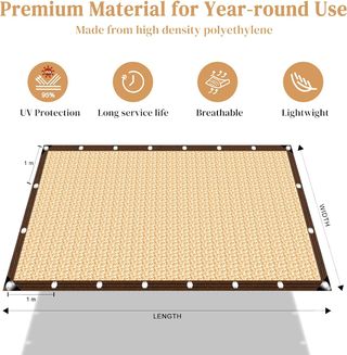 Toldo rectangular con ojales 2 x 2
