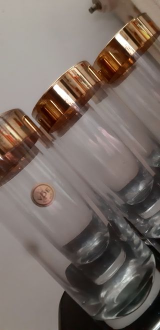Bicchieri da champagne in cristallo con bordo oro