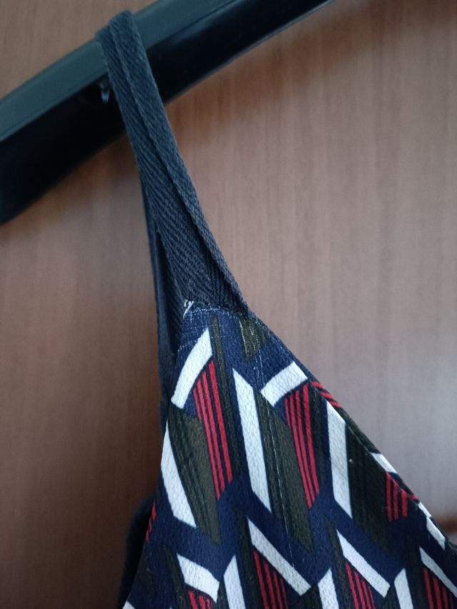 Vestito lungo geometrico rosso e nero tg S