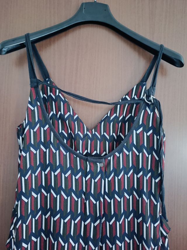 Vestito lungo geometrico rosso e nero tg S