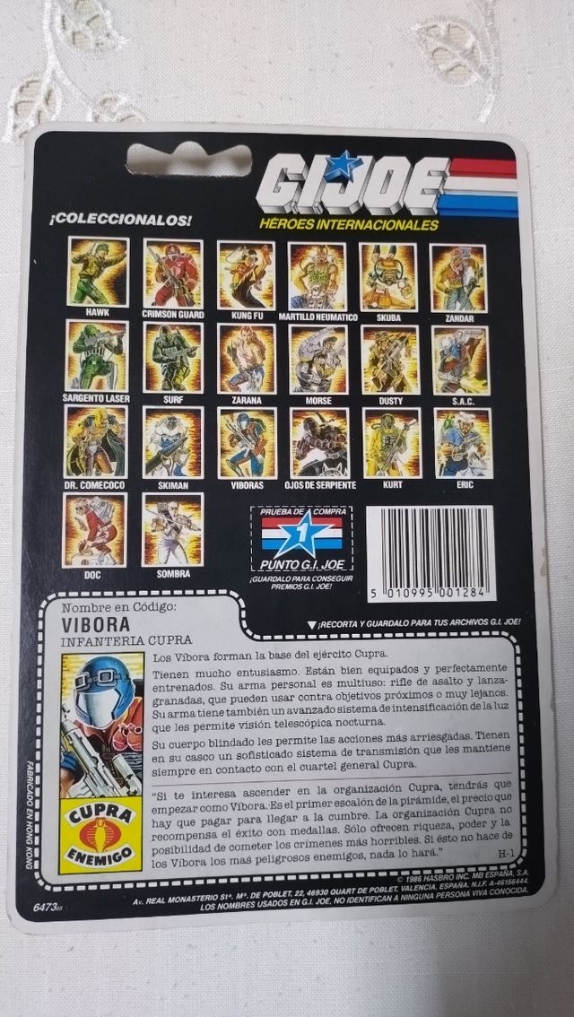 Blister español sellado Gi Joe Víbora Serie 1