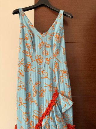 Traje Flamenca Azul Naranja