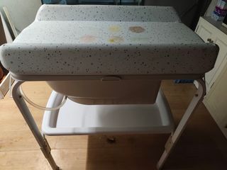 Bañera bebé + cambiador plegable
