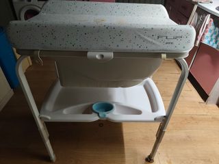 Bañera bebé + cambiador plegable