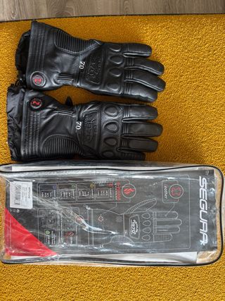 Guantes moto calefactables piel talla M