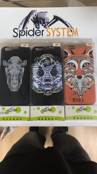 Funda de plastico con figuras para IPhone 6P