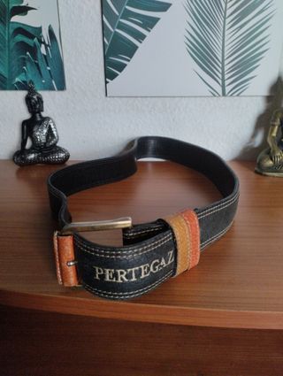 Cinturón Pertegaz Piel - Negro/Naranja