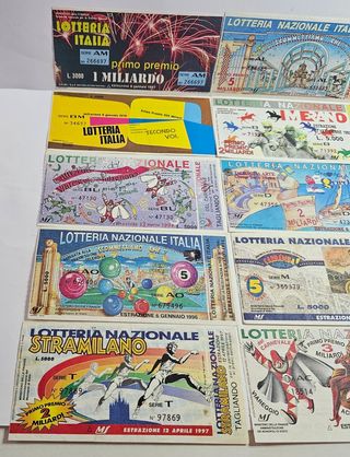 10 Biglietti Lotteria Italia vari anni da collezio