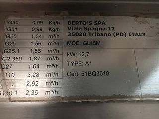 Freidora 1 cesta gas natural Berto’s