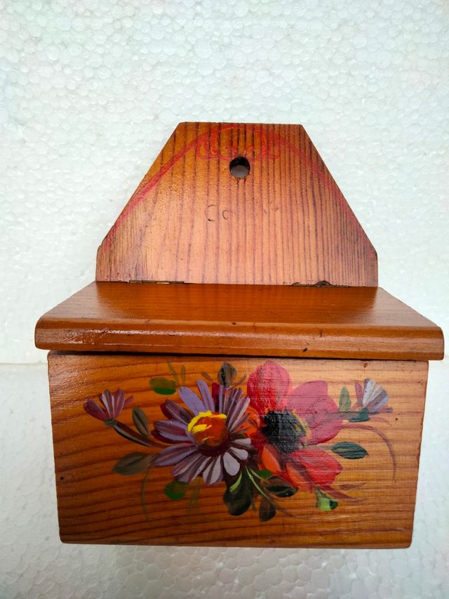 Scatola in legno porta fiammiferi sale