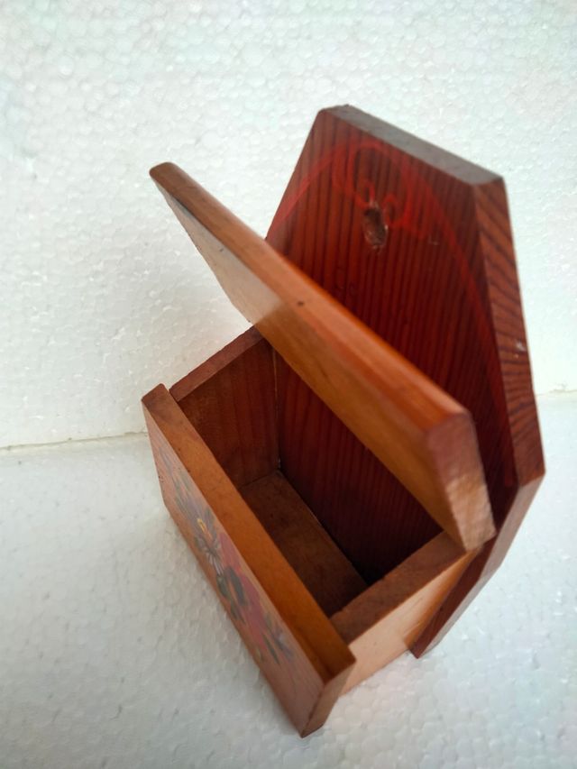 Scatola in legno porta fiammiferi sale