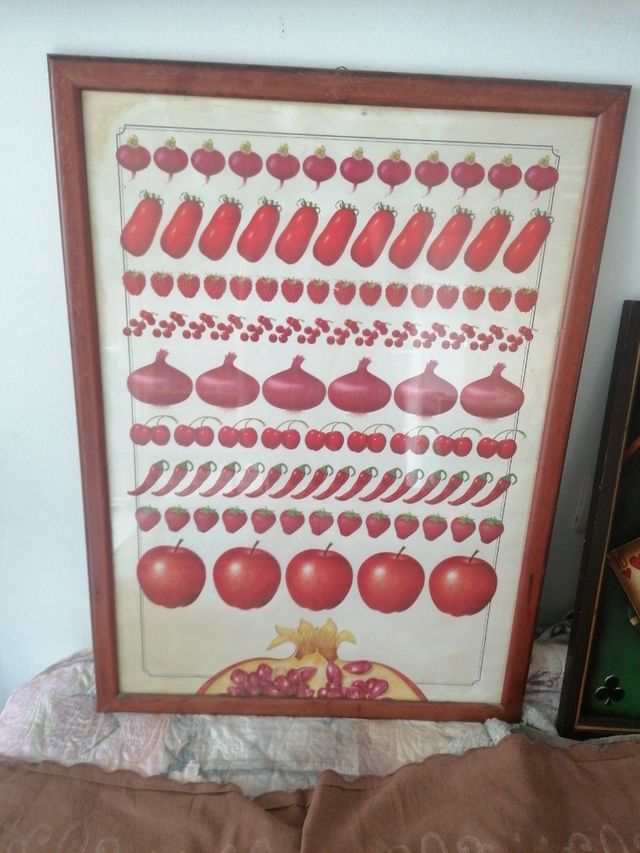Quadro frutta rossa vintage