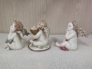 3 ángeles cerámica decorativos