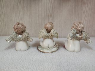 3 ángeles cerámica decorativos