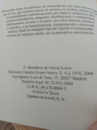 Libro La casa de Bernarda Alba Catedra