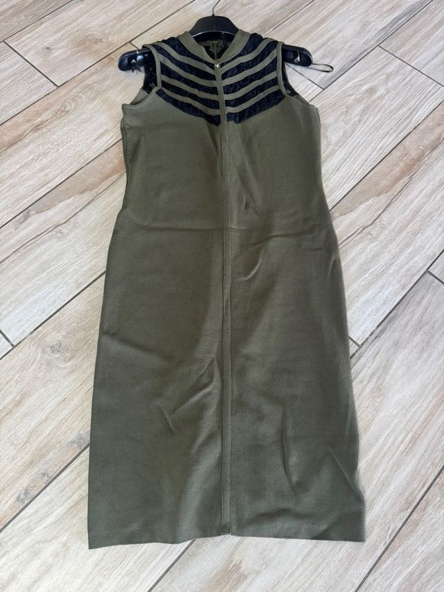 Vestito Donna Verde Oliva con Pizzo